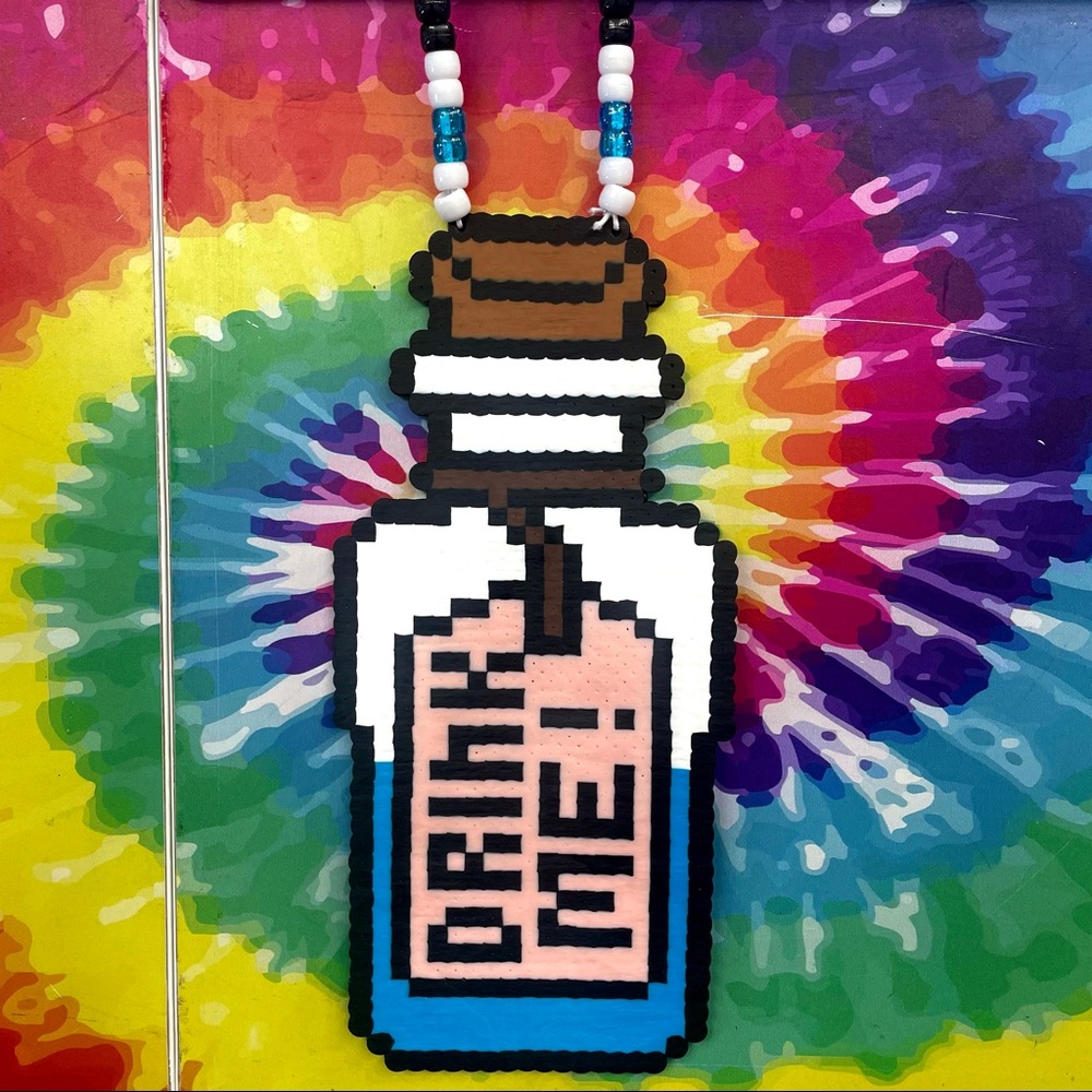 Drink Me Perler Necklace